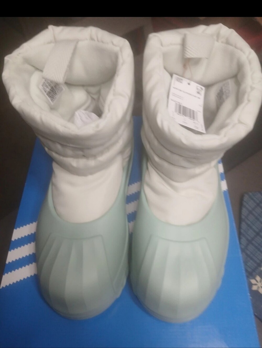 Women's Addias Waterproof Winter Boots - White and Light Mint